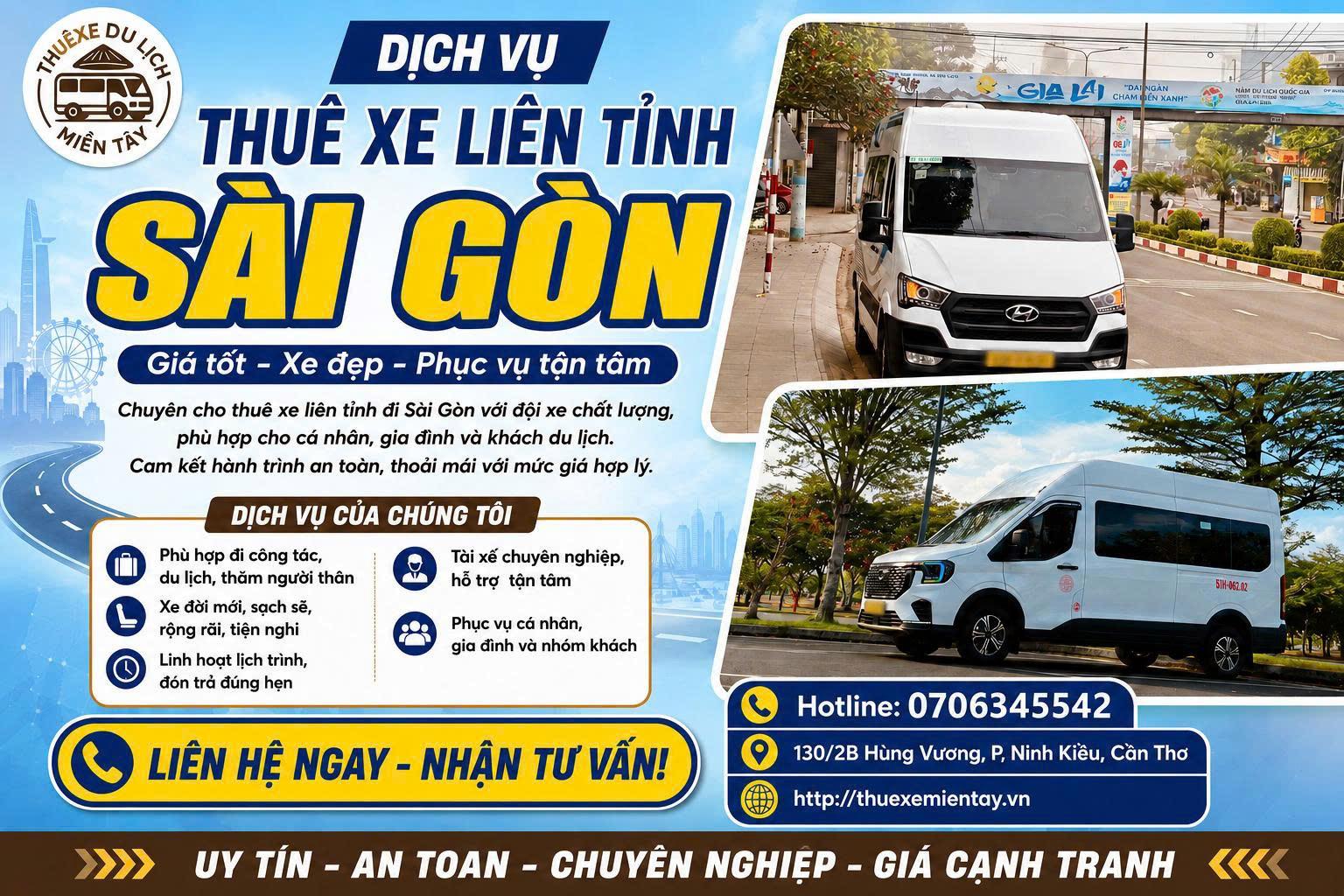 Thuê xe liên tỉnh đi Sài Gòn